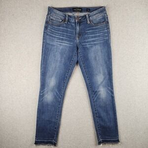 Lucky Brand Jeans Women's 4/27 Blue Lolita Skinny Mid Rise Stretch Denim Cropped